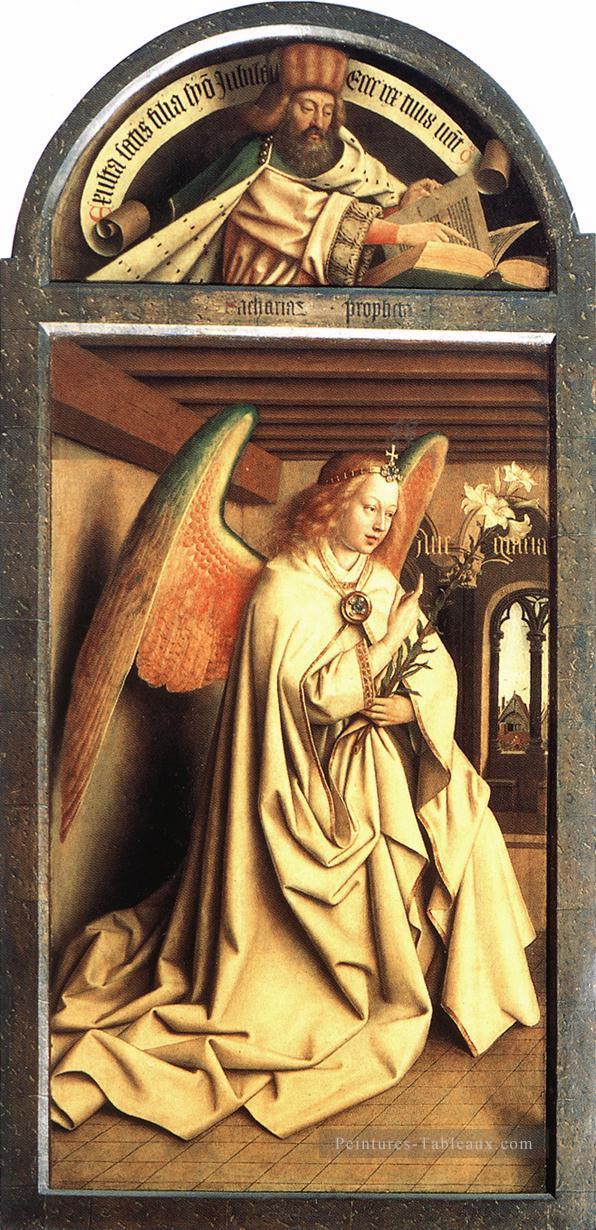 Le retable de Gand Prophète Zacharias Ange de l’Annonciation Renaissance Jan van Eyck Peintures à l'huile